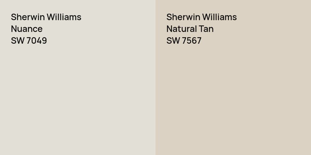 Sherwin Williams Nuance vs. Sherwin Williams Natural Tan