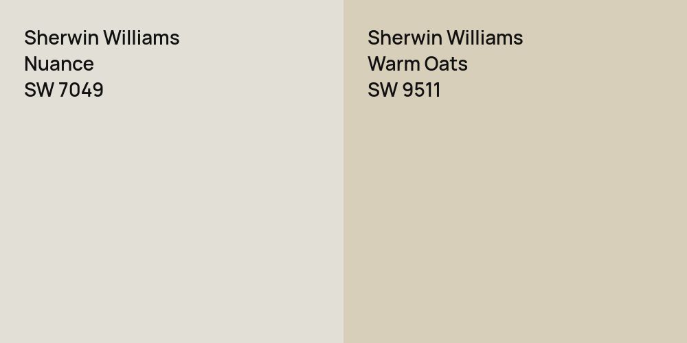 Sherwin Williams Nuance vs. Sherwin Williams Warm Oats