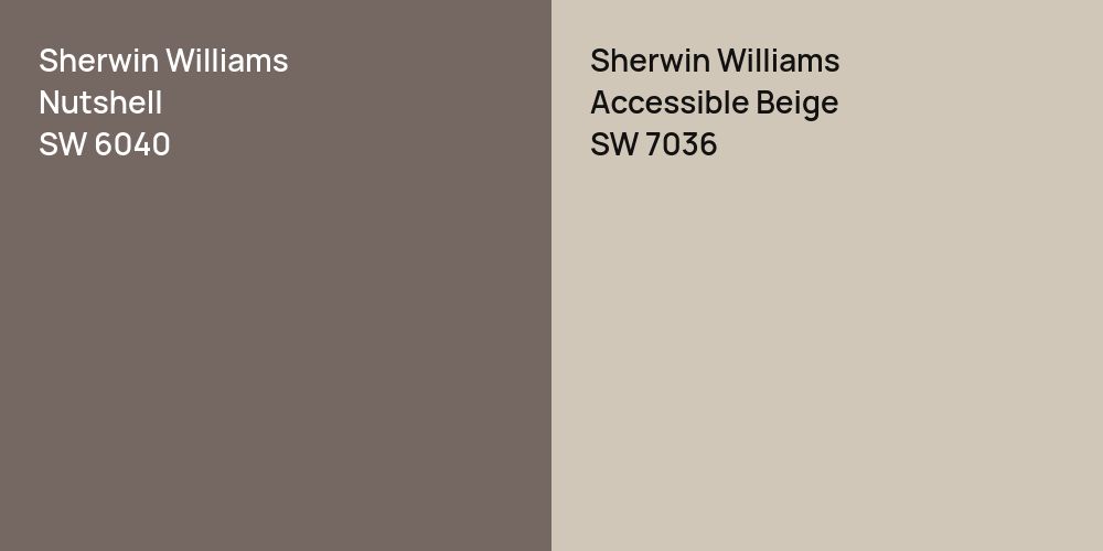 Sherwin Williams Nutshell vs. Sherwin Williams Accessible Beige