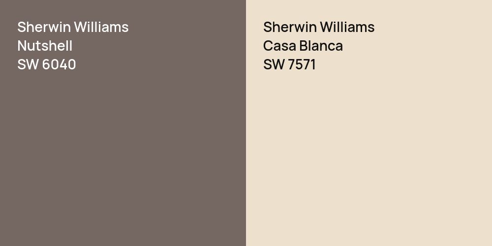 Sherwin Williams Nutshell vs. Sherwin Williams Casa Blanca