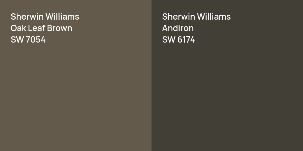 Sherwin Williams Oak Leaf Brown vs. Sherwin Williams Andiron