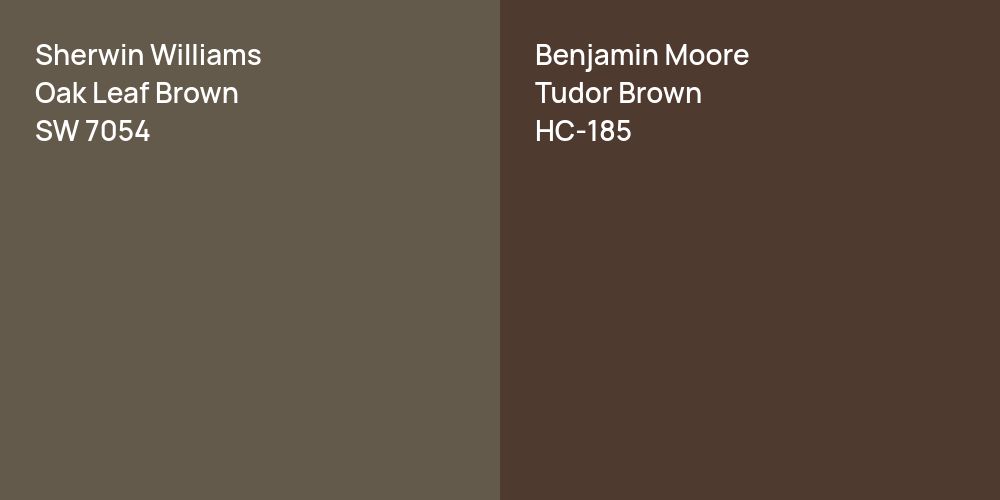 Sherwin Williams Oak Leaf Brown vs. Benjamin Moore Tudor Brown