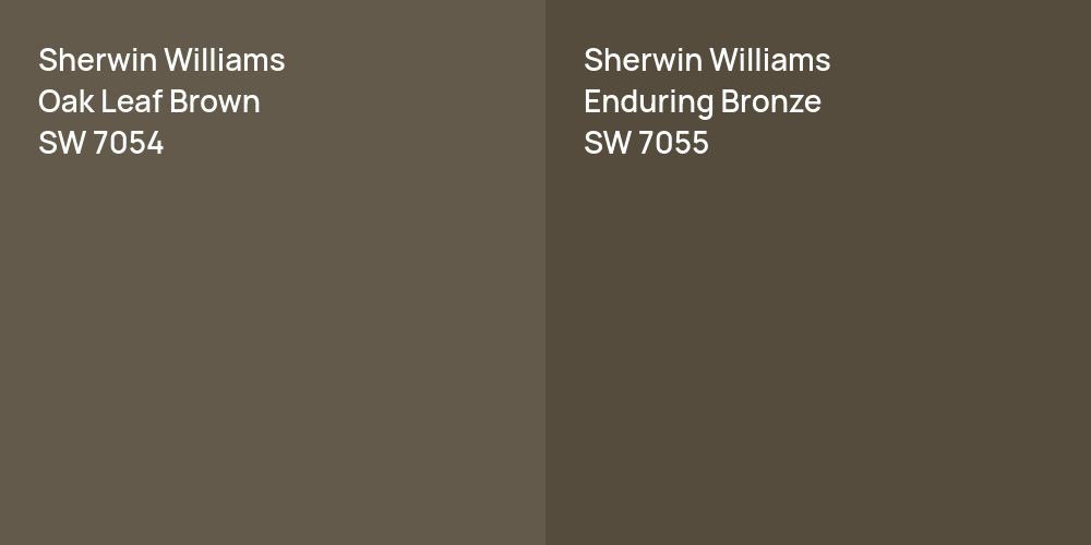 Sherwin Williams Oak Leaf Brown vs. Sherwin Williams Enduring Bronze