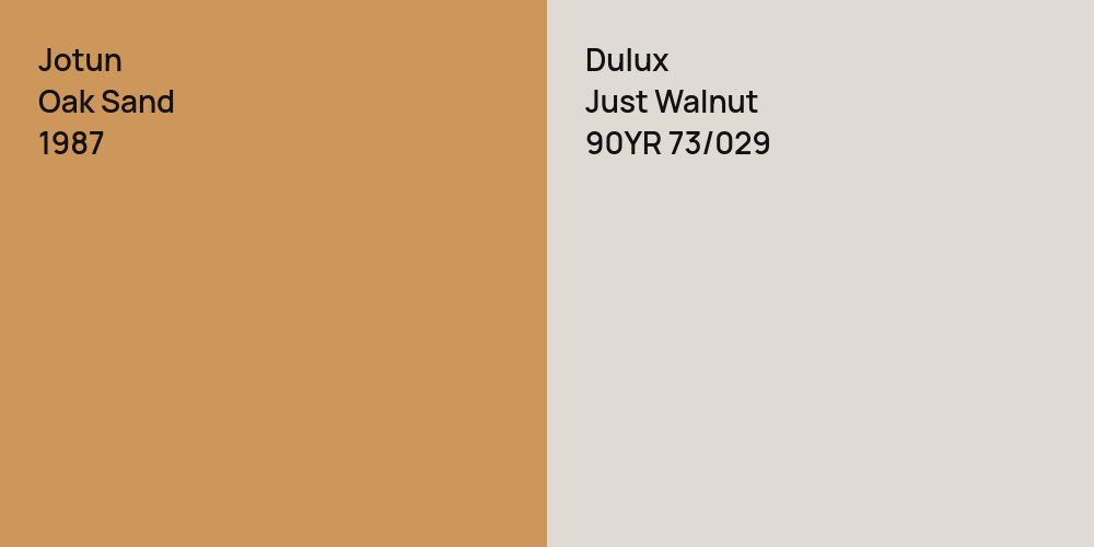 Jotun Oak Sand vs. Dulux Just Walnut