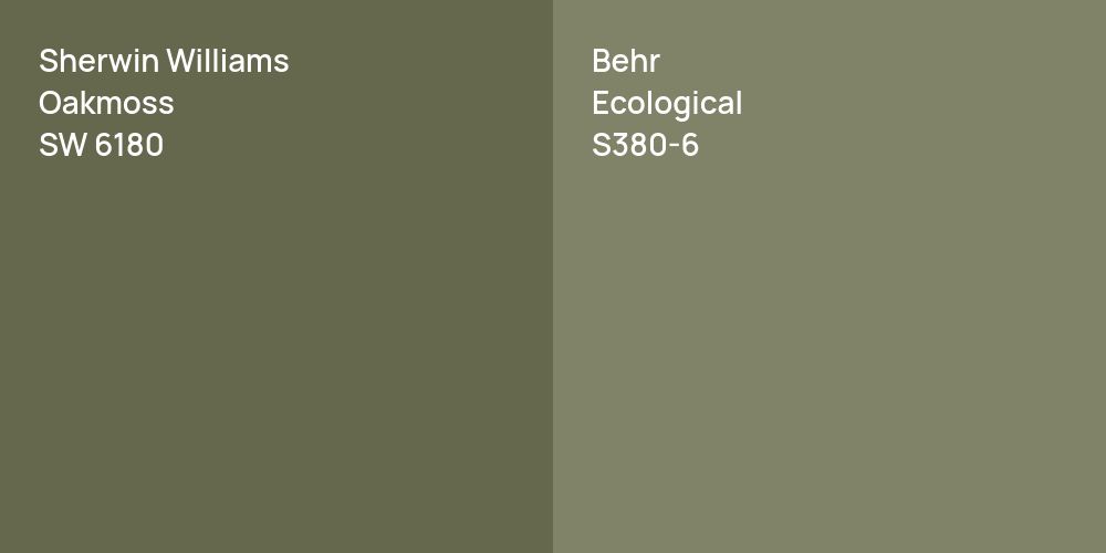 Sherwin Williams Oakmoss vs. Behr Ecological