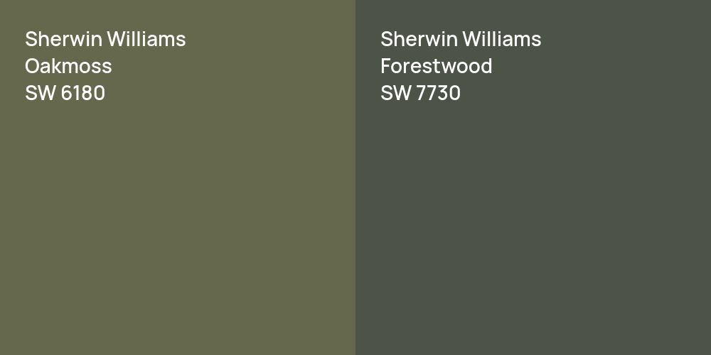 Sherwin Williams Oakmoss vs. Sherwin Williams Forestwood