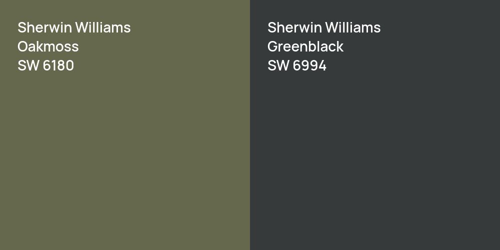 Sherwin Williams Oakmoss vs. Sherwin Williams Greenblack