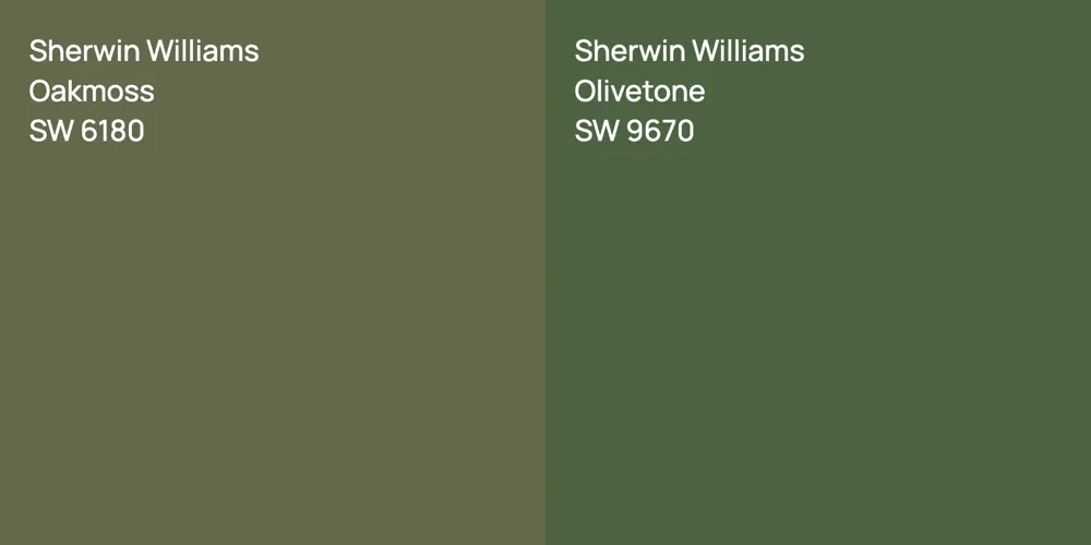 Sherwin Williams Oakmoss vs. Sherwin Williams Olivetone