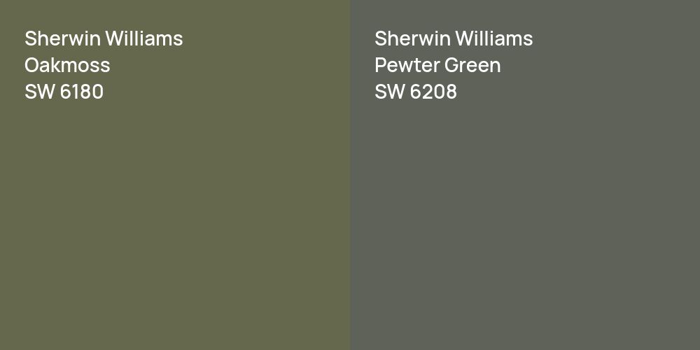 Sherwin Williams Oakmoss vs. Sherwin Williams Pewter Green