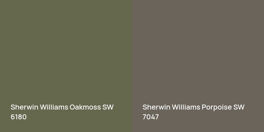 Sherwin Williams Oakmoss vs. Sherwin Williams Porpoise