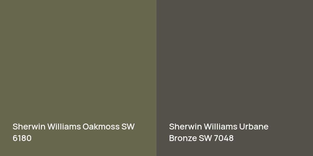 Sherwin Williams Oakmoss vs. Sherwin Williams Urbane Bronze