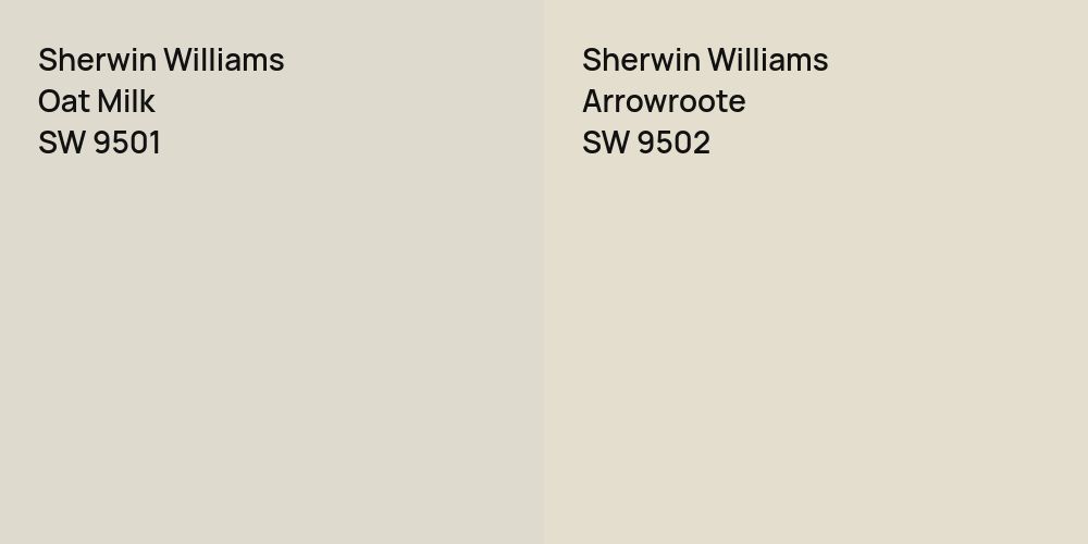 Sherwin Williams Oat Milk vs. Sherwin Williams Arrowroote