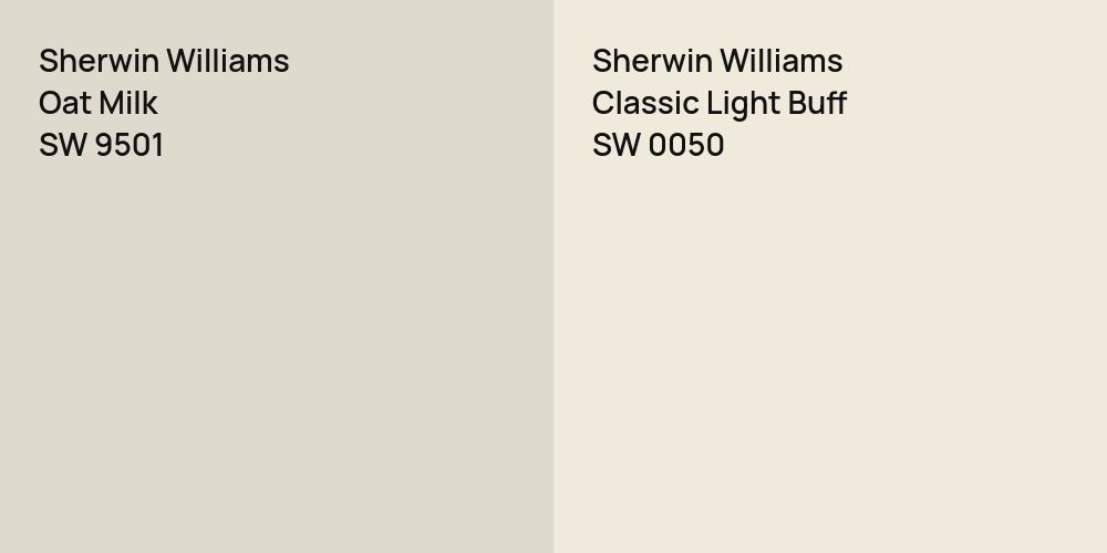 Sherwin Williams Oat Milk vs. Sherwin Williams Classic Light Buff