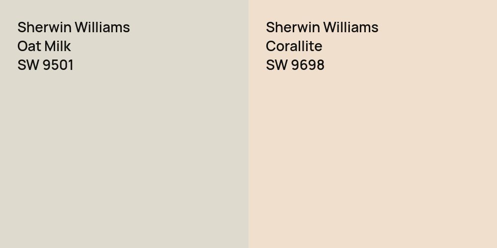 Sherwin Williams Oat Milk vs. Sherwin Williams Corallite