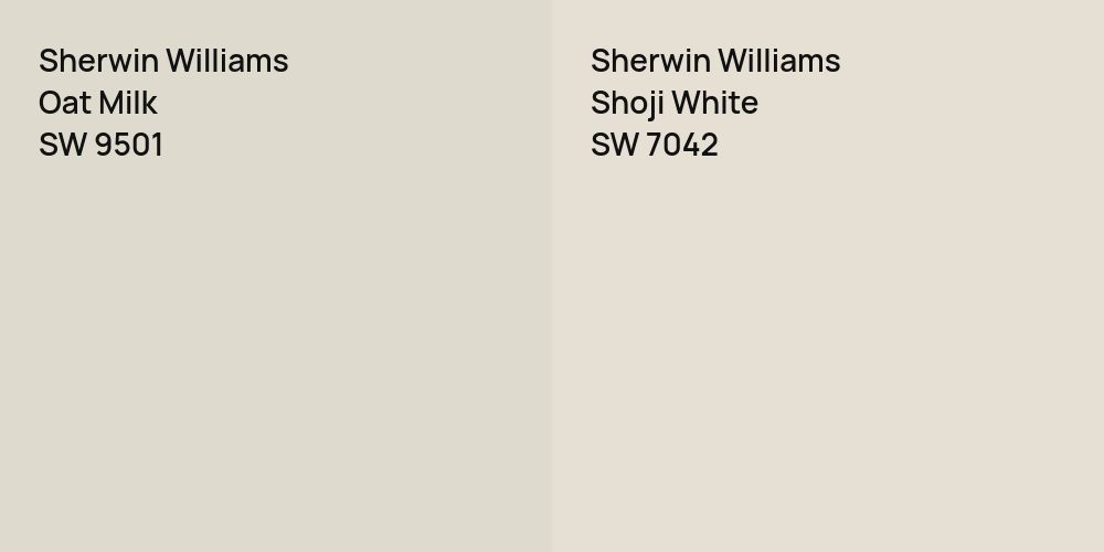 Sherwin Williams Oat Milk vs. Sherwin Williams Shoji White