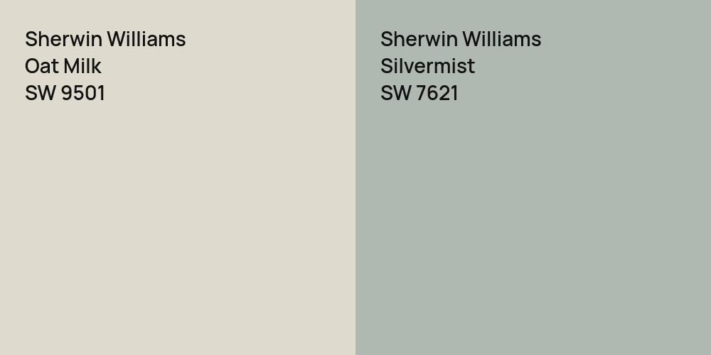 Sherwin Williams Oat Milk vs. Sherwin Williams Silvermist