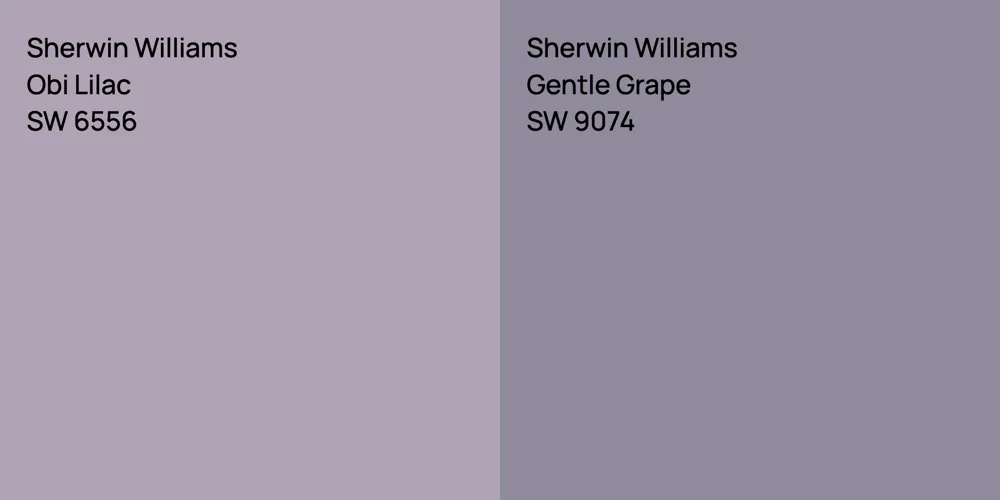 Sherwin Williams Obi Lilac vs. Sherwin Williams Gentle Grape