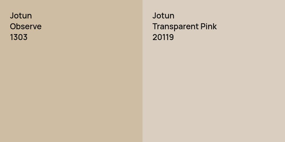 Jotun Observe vs. Jotun Transparent Pink