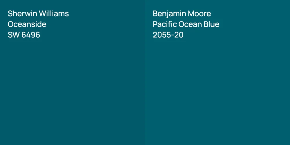 Sherwin Williams Oceanside vs. Benjamin Moore Pacific Ocean Blue