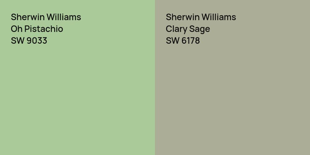 Sherwin Williams Oh Pistachio vs. Sherwin Williams Clary Sage