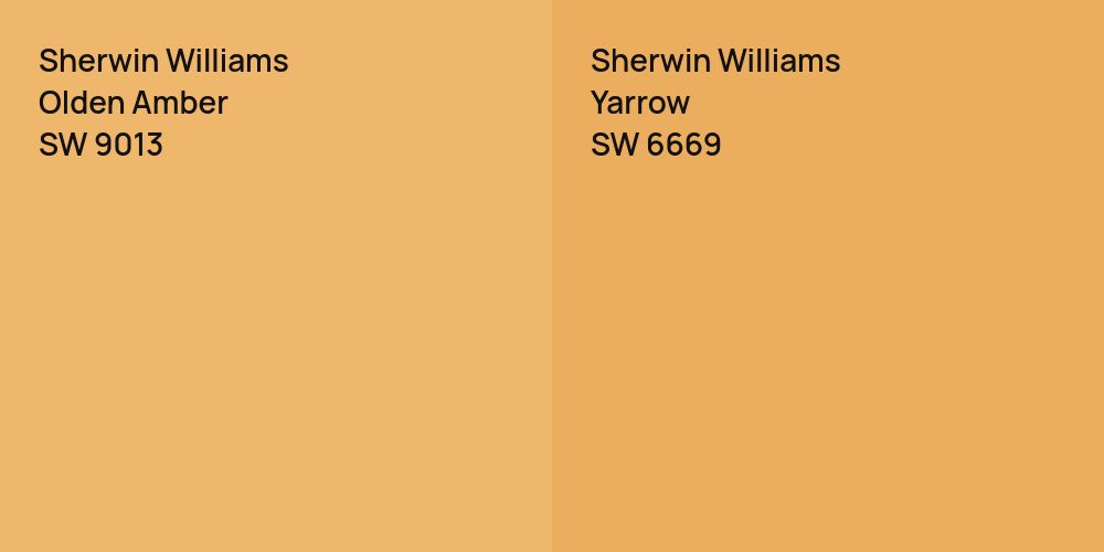 Sherwin Williams Olden Amber vs. Sherwin Williams Yarrow