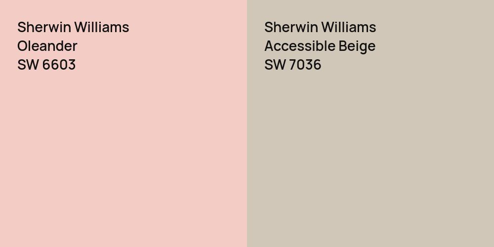 Sherwin Williams Oleander vs. Sherwin Williams Accessible Beige