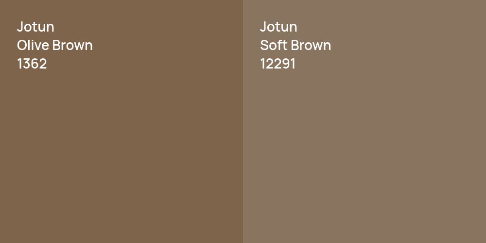 Jotun Olive Brown vs. Jotun Soft Brown comparison