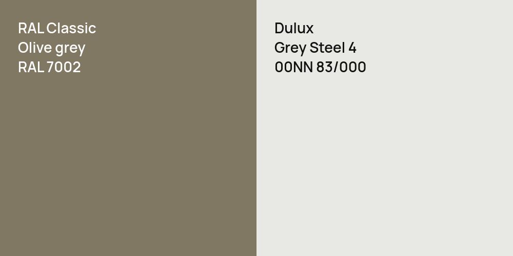 RAL Classic  Olive grey vs. Dulux Grey Steel 4