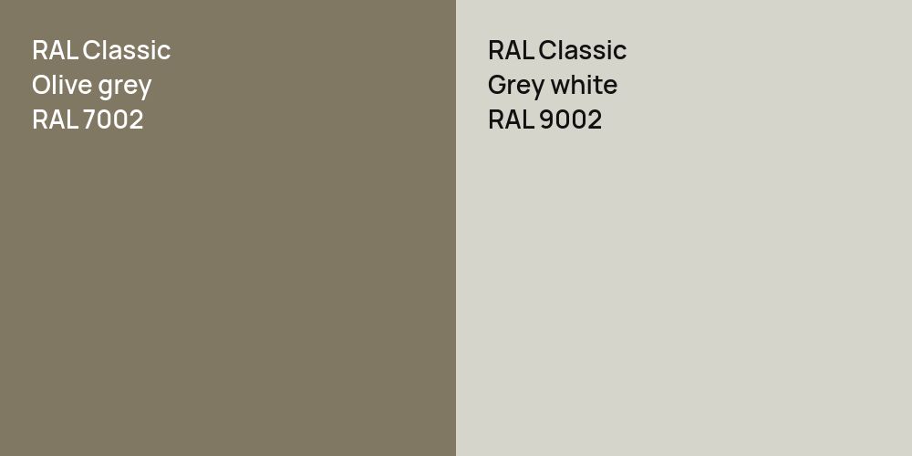 RAL Classic  Olive grey vs. RAL Classic  Grey white