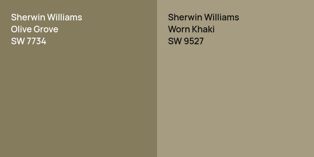 Sherwin Williams Olive Grove vs. Sherwin Williams Worn Khaki