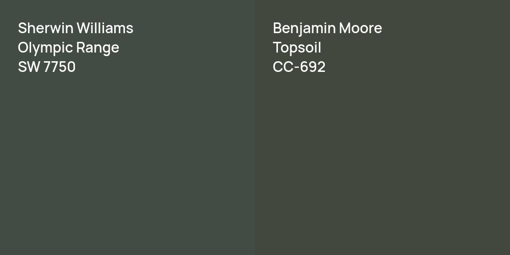 Sherwin Williams Olympic Range vs. Benjamin Moore Topsoil