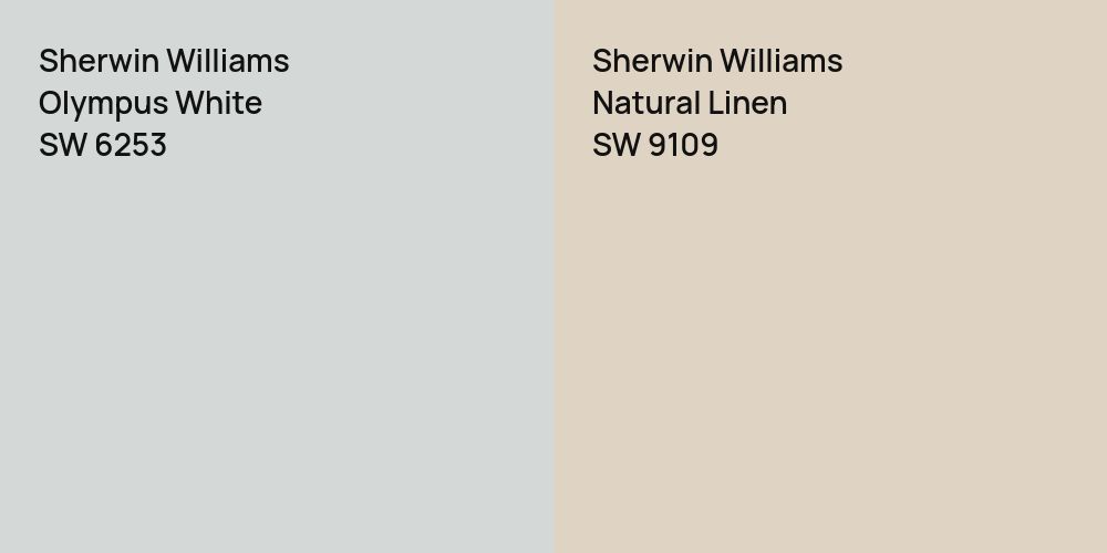 Sherwin Williams Olympus White vs. Sherwin Williams Natural Linen