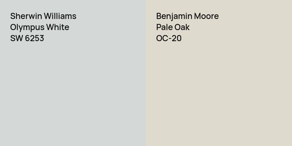 Sherwin Williams Olympus White vs. Benjamin Moore Pale Oak