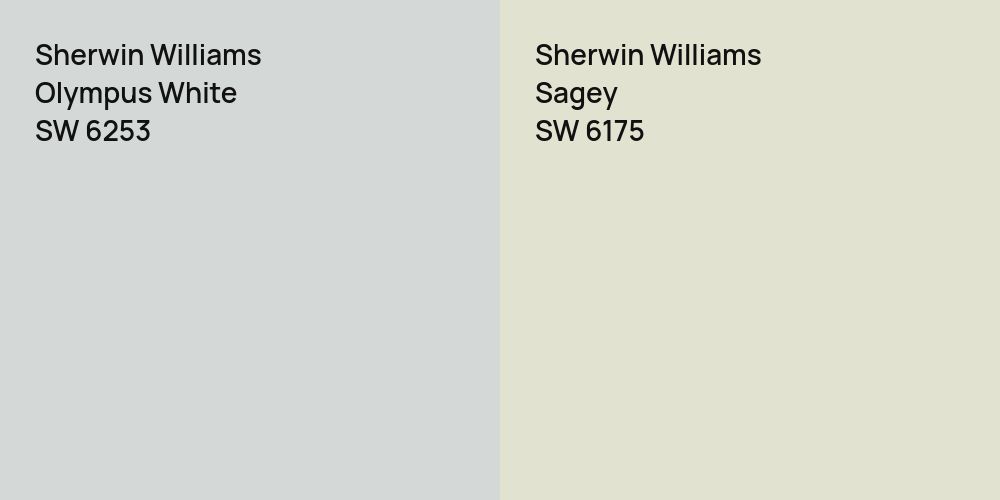 Sherwin Williams Olympus White vs. Sherwin Williams Sagey