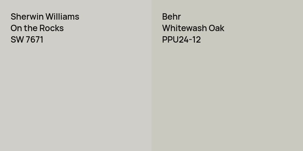 Sherwin Williams On the Rocks vs. Behr Whitewash Oak