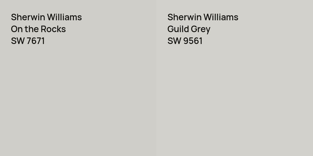 Sherwin Williams On the Rocks vs. Sherwin Williams Guild Grey