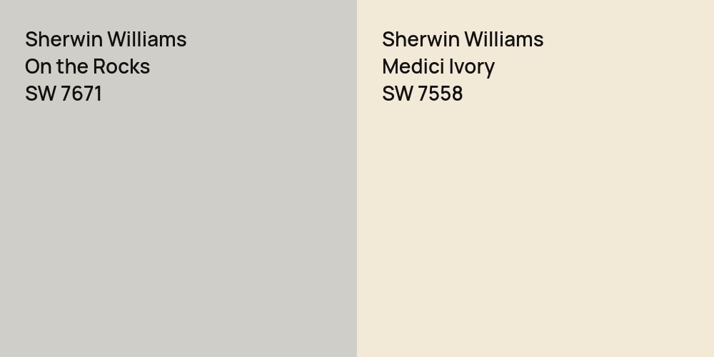 Sherwin Williams On the Rocks vs. Sherwin Williams Medici Ivory