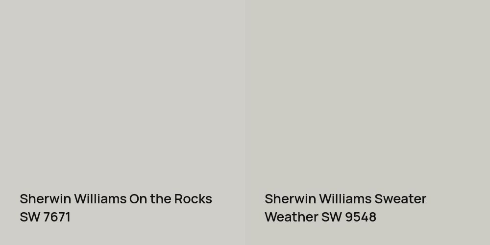 Sherwin Williams On the Rocks vs. Sherwin Williams Sweater Weather