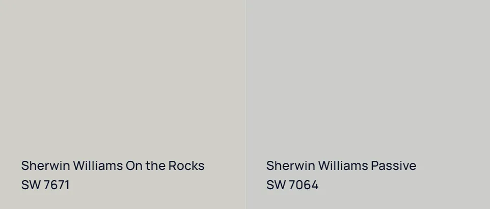 Sherwin Williams On the Rocks SW 7671 vs Sherwin Williams Passive SW 7064