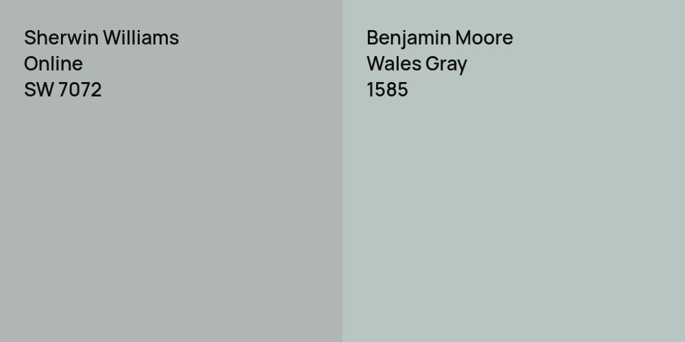 Sherwin Williams Online vs. Benjamin Moore Wales Gray