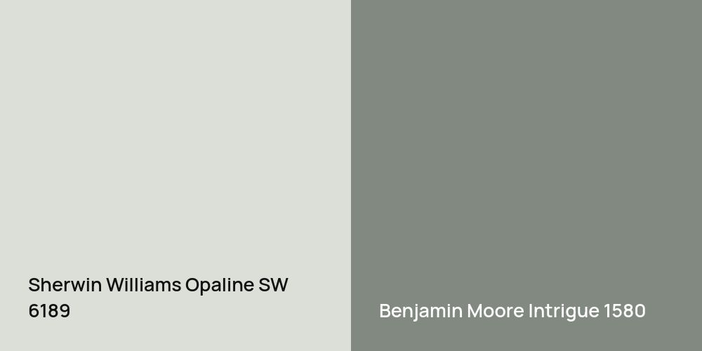 Sherwin Williams Opaline vs. Benjamin Moore Intrigue