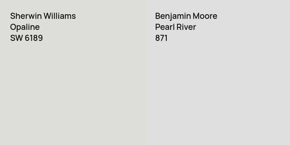 Sherwin Williams Opaline vs. Benjamin Moore Pearl River