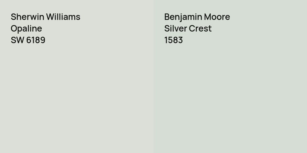 Sherwin Williams Opaline vs. Benjamin Moore Silver Crest