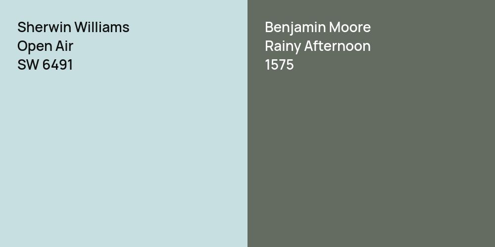 Sherwin Williams Open Air vs. Benjamin Moore Rainy Afternoon