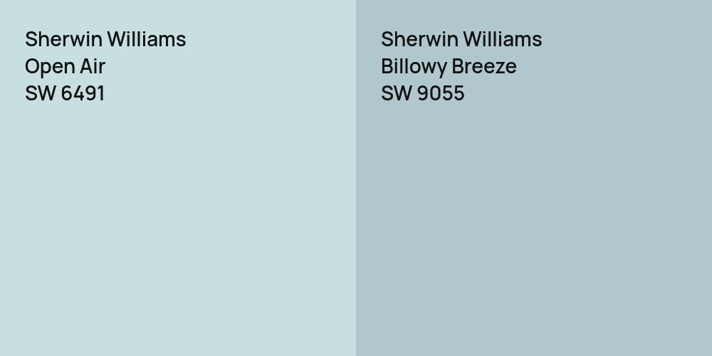 Sherwin Williams Open Air vs. Sherwin Williams Billowy Breeze