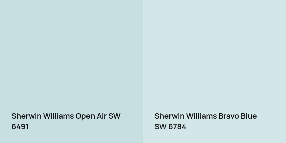 Sherwin Williams Open Air vs. Sherwin Williams Bravo Blue