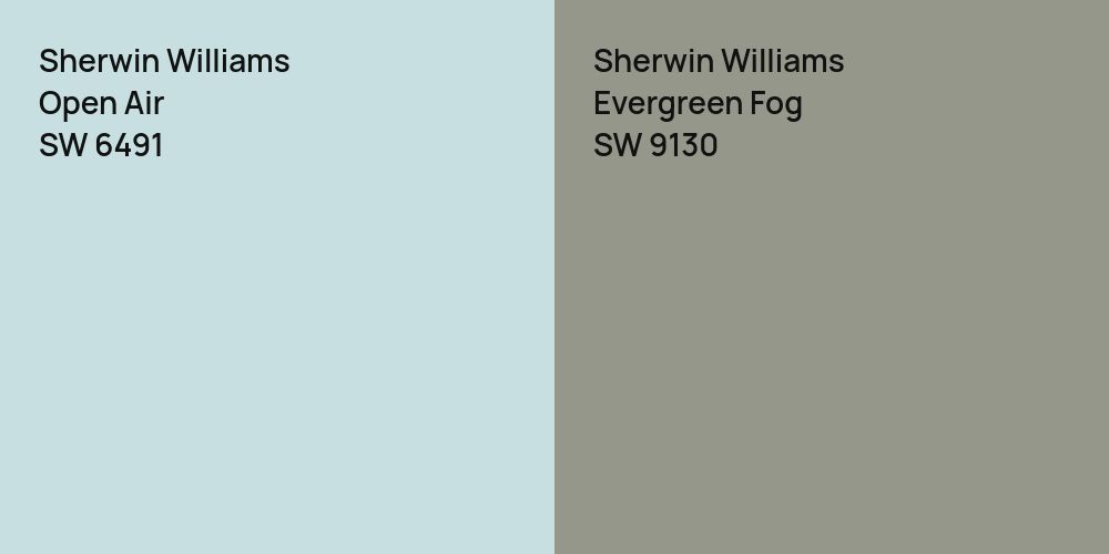 Sherwin Williams Open Air vs. Sherwin Williams Evergreen Fog