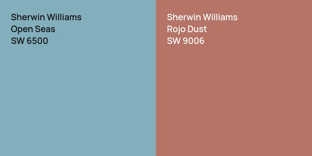 Sherwin Williams Open Seas vs. Sherwin Williams Rojo Dust