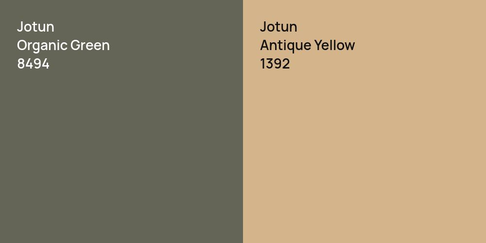 Jotun Organic Green vs. Jotun Antique Yellow