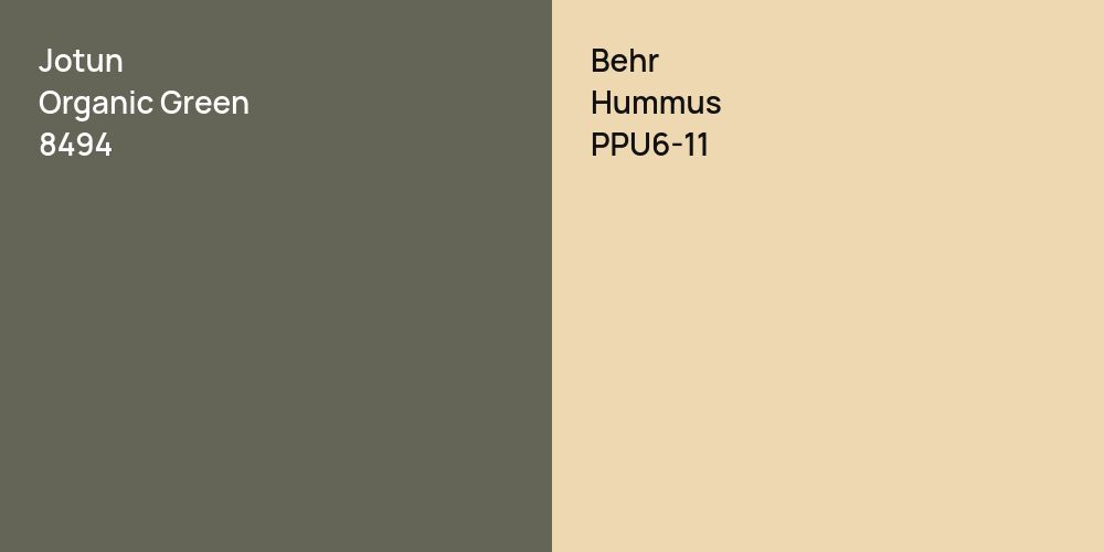 Jotun Organic Green vs. Behr Hummus